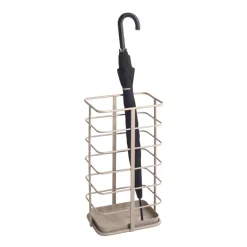 Porte parapluies en tube d'acier peint par poudrage en gris sable