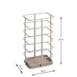 Porte parapluies en tube d'acier peint par poudrage en gris sable