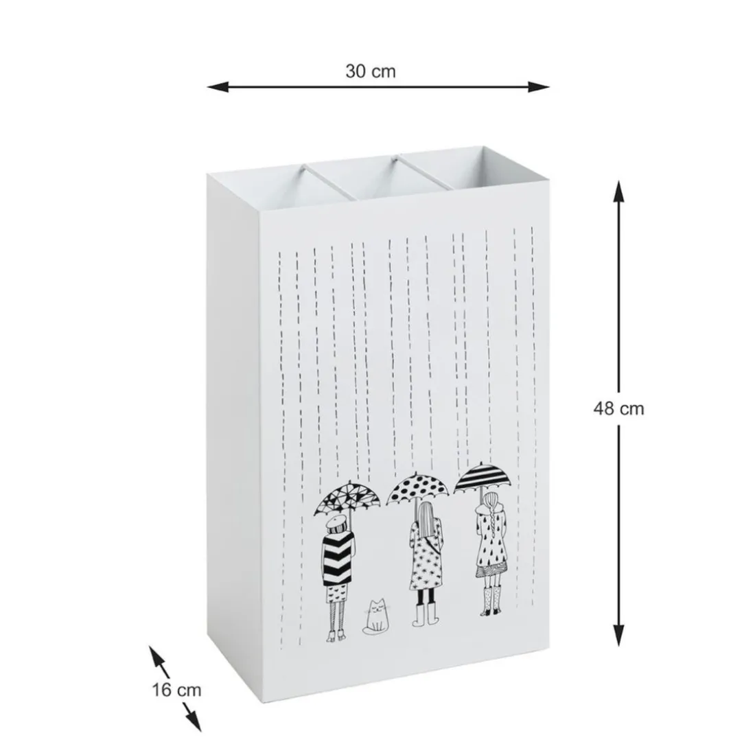 Porte parapluies métal blanc avec egouttoir plastique