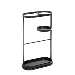 Porte parapluies noir en métal égouttoirs integrés