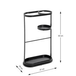 Porte parapluies noir en métal égouttoirs integrés