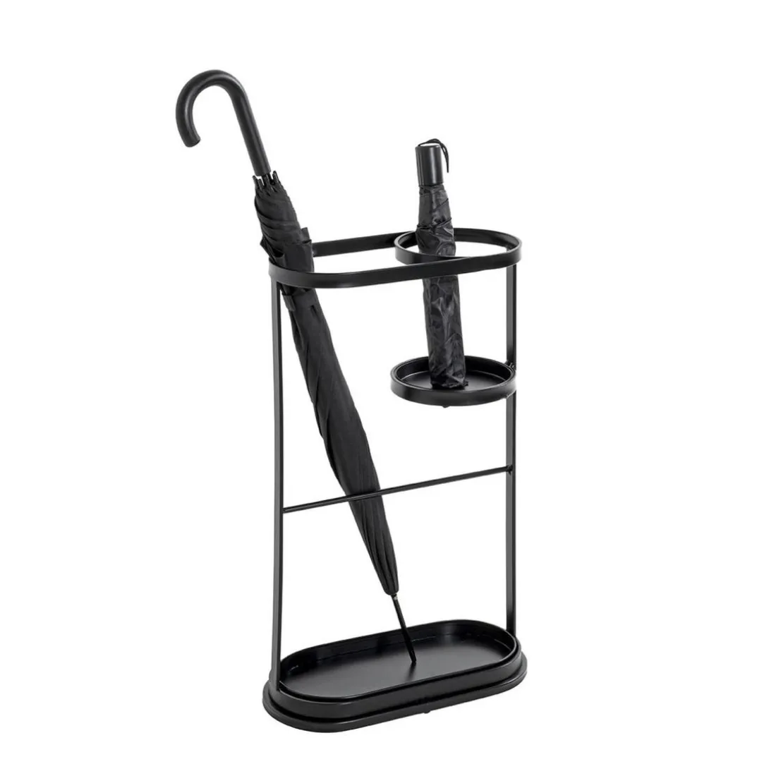 Porte parapluies noir en métal égouttoirs integrés