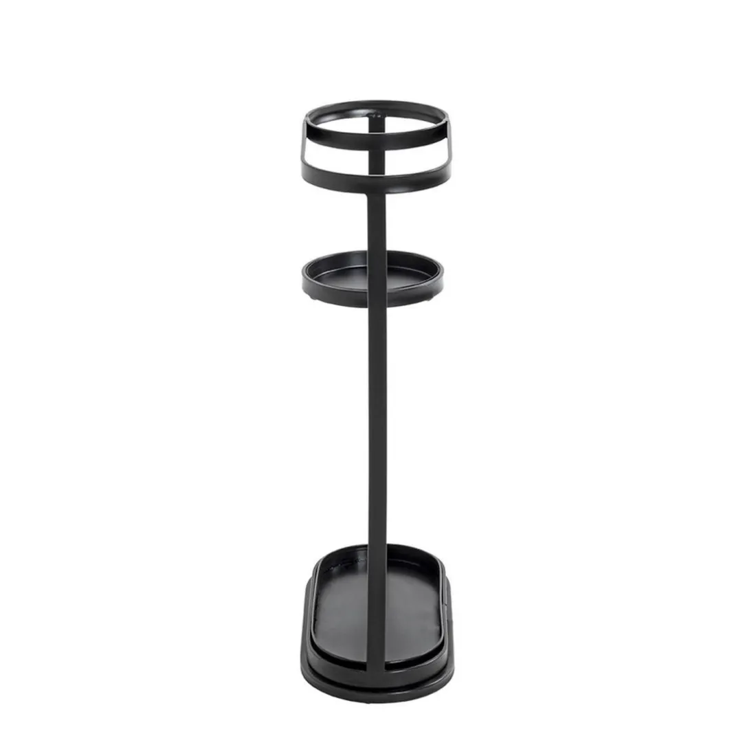 Porte parapluies noir en métal égouttoirs integrés