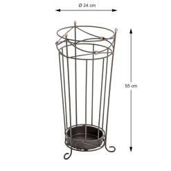 Porte parapluies vintage anthracite avec ornements dorés