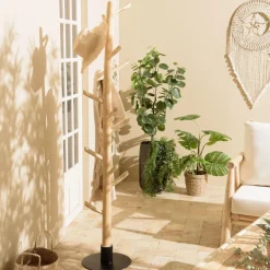 Porte-manteau multibranches en Teck naturel WILL Beige