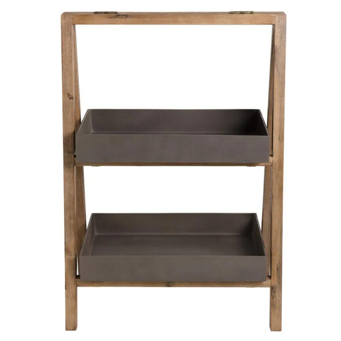 Porte-plantes, étagère en résine, effet Béton et Acacia - PM