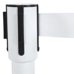 Potelet 'ZIP' blanc à sangle pour files d'attente