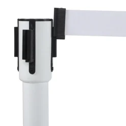 Potelet 'ZIP' blanc à sangle pour files d'attente