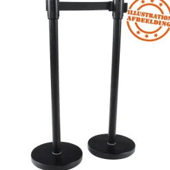 Potelet 'ZIP' noir à sangle pour files d'attente