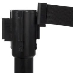 Potelet 'ZIP' noir à sangle pour files d'attente