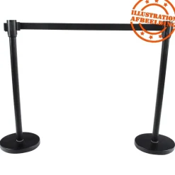 Potelet 'ZIP' noir à sangle pour files d'attente