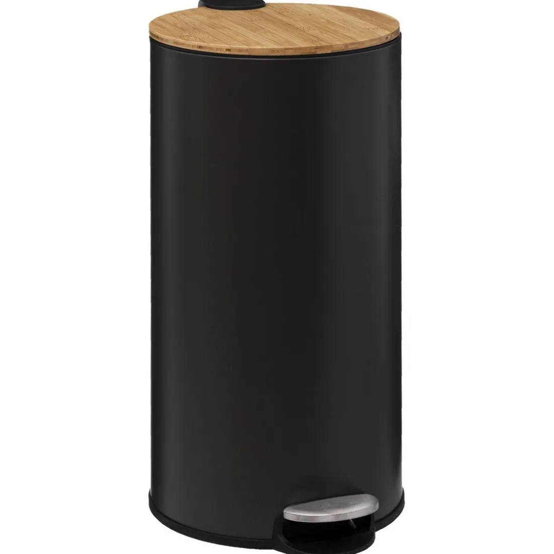 Poubelle couvercle bambou 30L