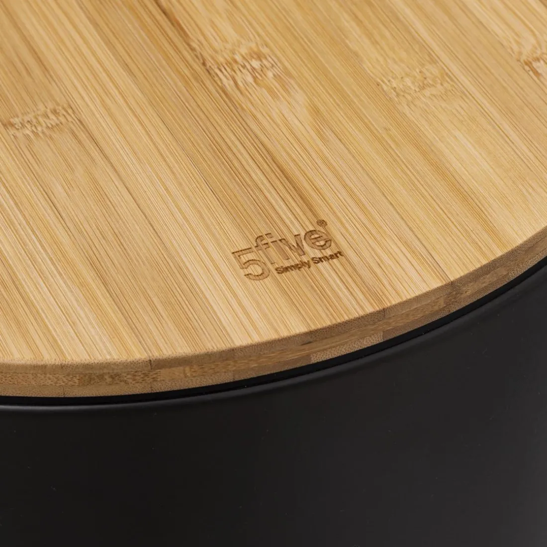 Poubelle couvercle bambou 30L