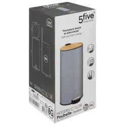 Poubelle couvercle bambou 30L