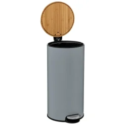 Poubelle couvercle bambou 30L