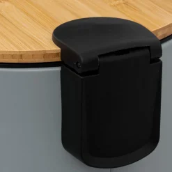 Poubelle couvercle bambou 30L