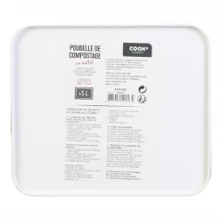 Poubelle de compostage blanc en métal et bois 5l COMPOX