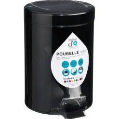 Poubelle noire en métal 3L