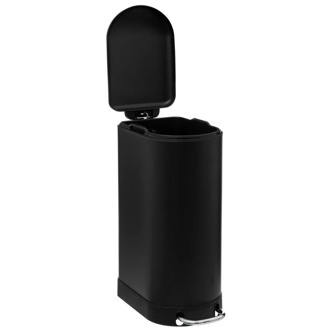 Poubelle slim à pédale 30L noir métal