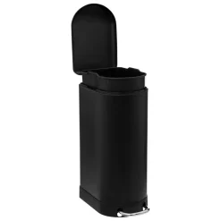 Poubelle slim à pédale 30L noir métal