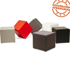 Pouf 'CUBE' de salon en matière synthétique noire