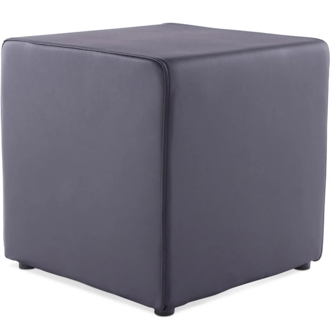 Pouf 'CUBE' de salon en matière synthétique noire