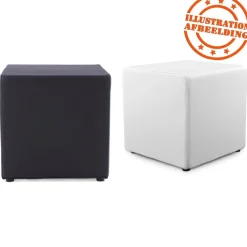 Pouf 'CUBE' de salon en matière synthétique blanche