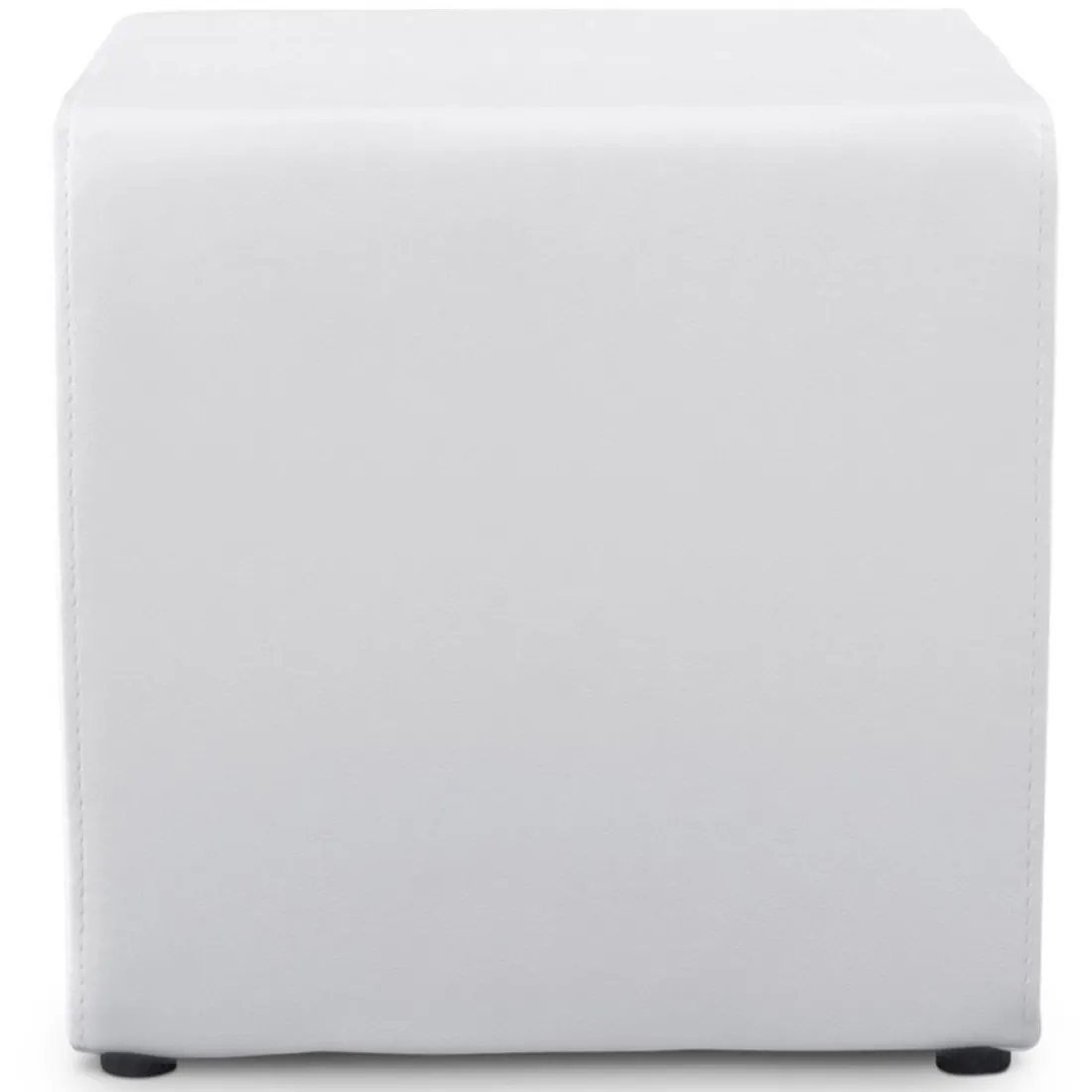 Pouf 'CUBE' de salon en matière synthétique blanche