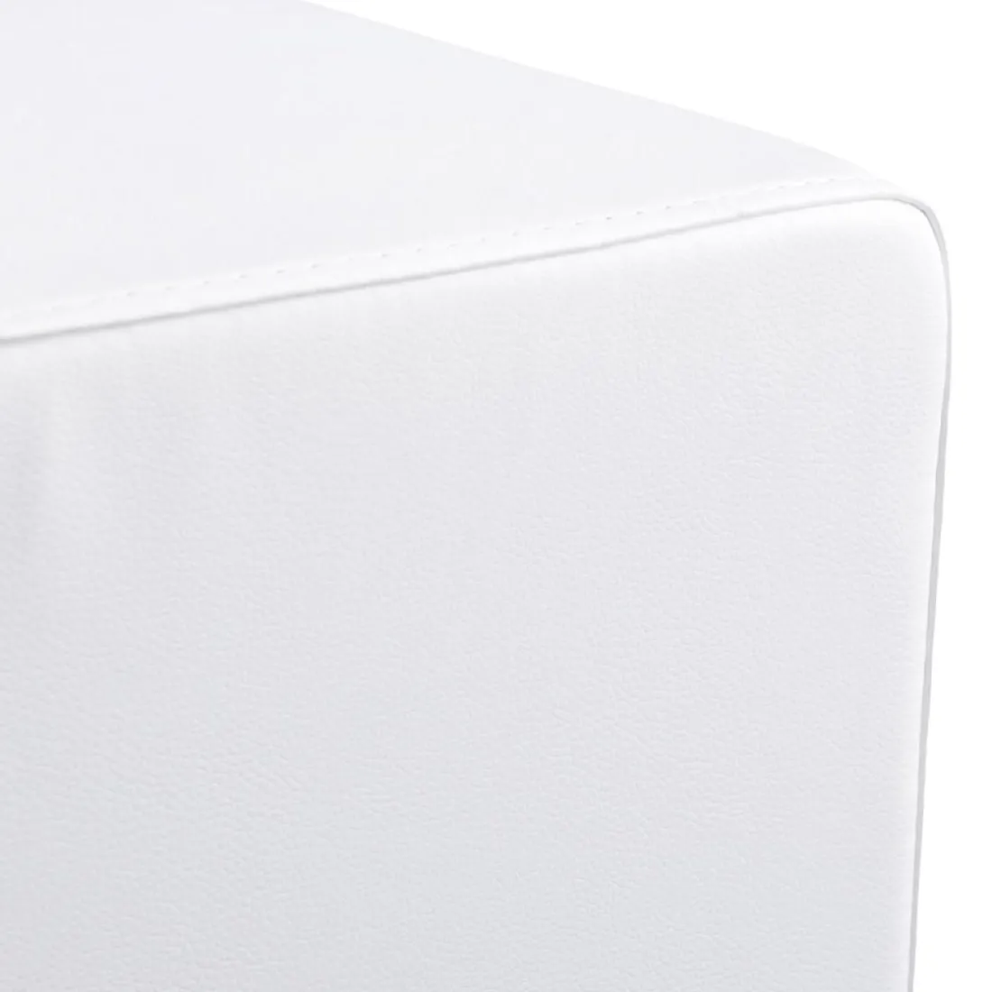 Pouf 'CUBE' de salon en matière synthétique blanche