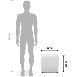 Pouf 'CUBE' de salon en matière synthétique blanche