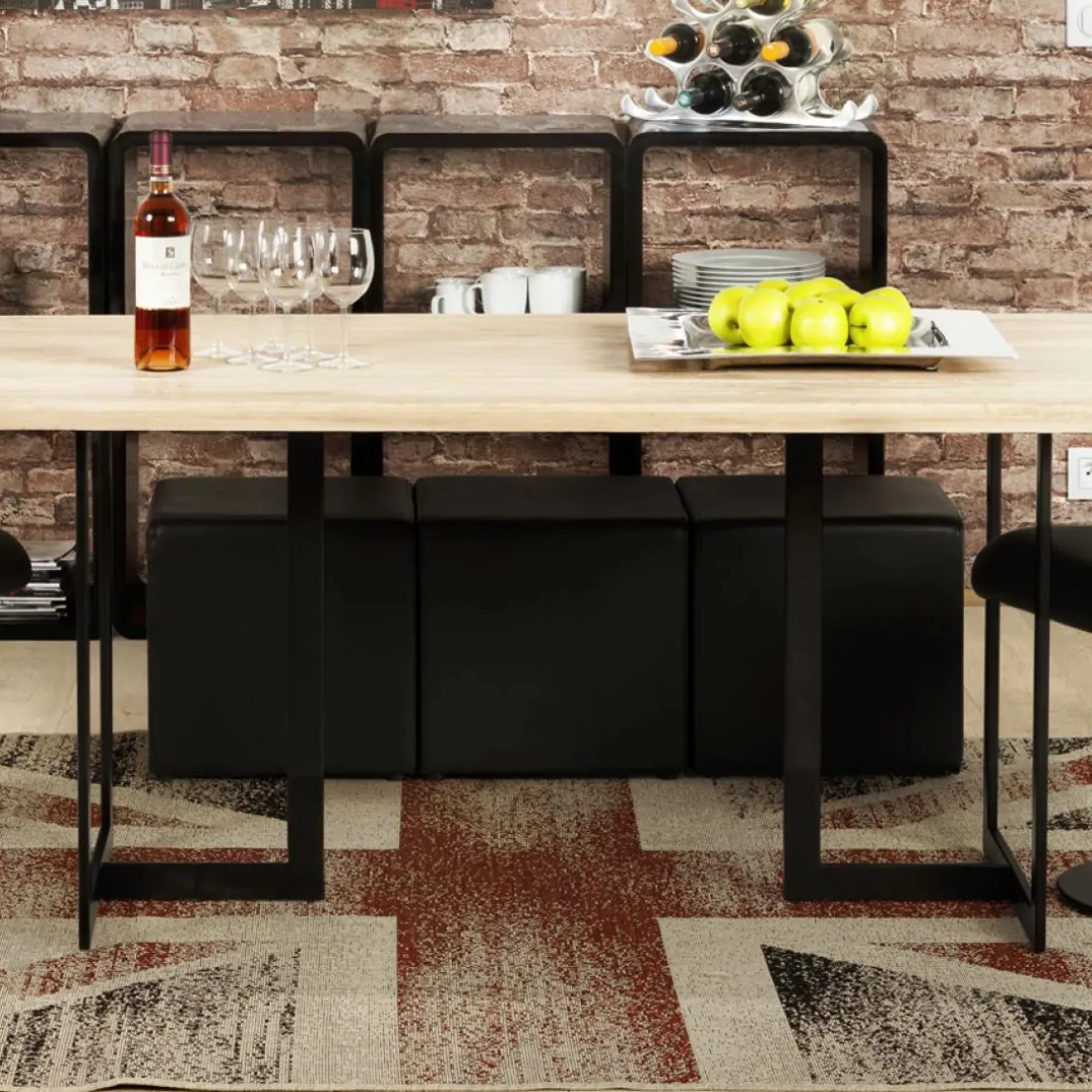 Pouf 'CUBE' de salon en matière synthétique blanche