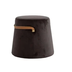 Pouf en Velours marron Style Scandinave
