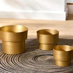 PRECIOR CACHE POT METAL DORE MEDIUM