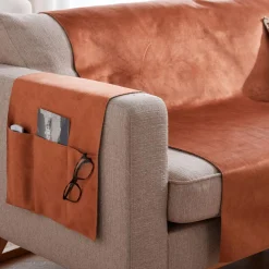 Protège canapé WHISPER 110x140 orange rouille