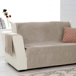 Protège-fauteuil universels aspect velours grainé - Taupe