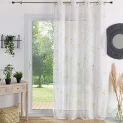 Px voilage en etamine brode 140x240 MIMOSA - jaune