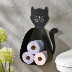 Range papier toilette en métal CHABOL Chat noir