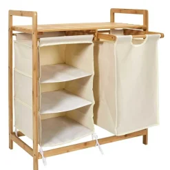 Rangement Compartiments avec Support en Bambou