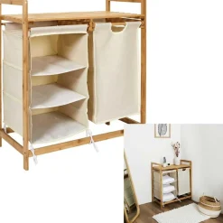 Rangement Compartiments avec Support en Bambou