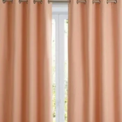 Rideau à oeillets occultant thermique natté Becquet - Rose