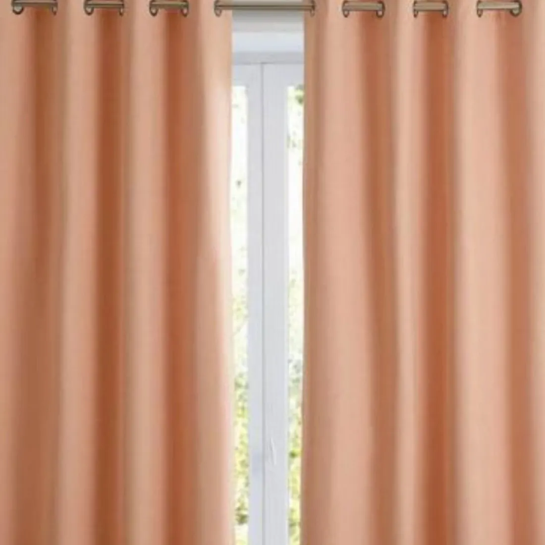 Rideau à oeillets occultant thermique natté Becquet - Rose