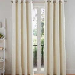 Rideau à oeillets unis occultants thermiques aspect chambray BECQUET -nature