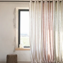 Rideau ameublement coton flamme 140x260 - terracotta