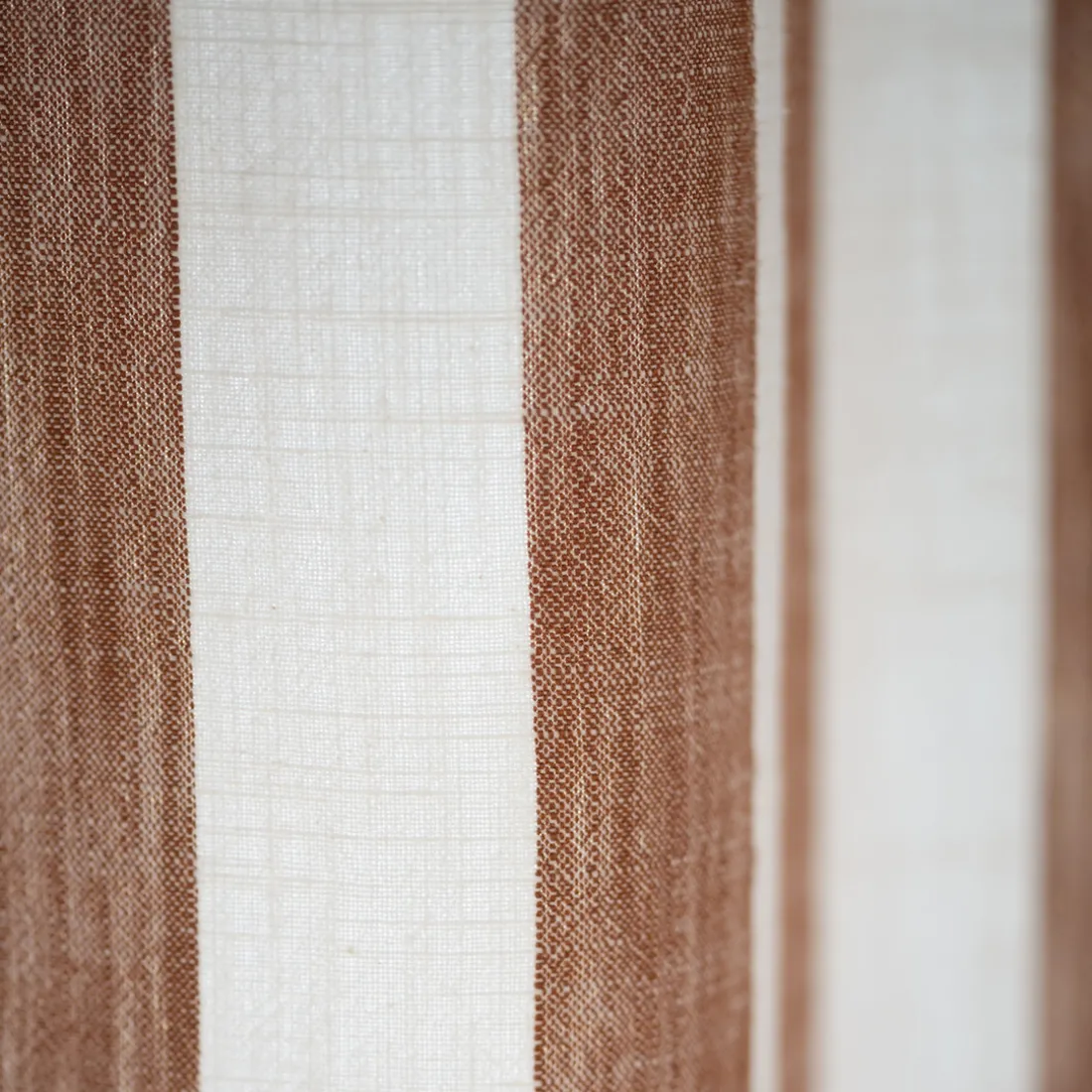 Rideau ameublement coton flamme 140x260 - terracotta