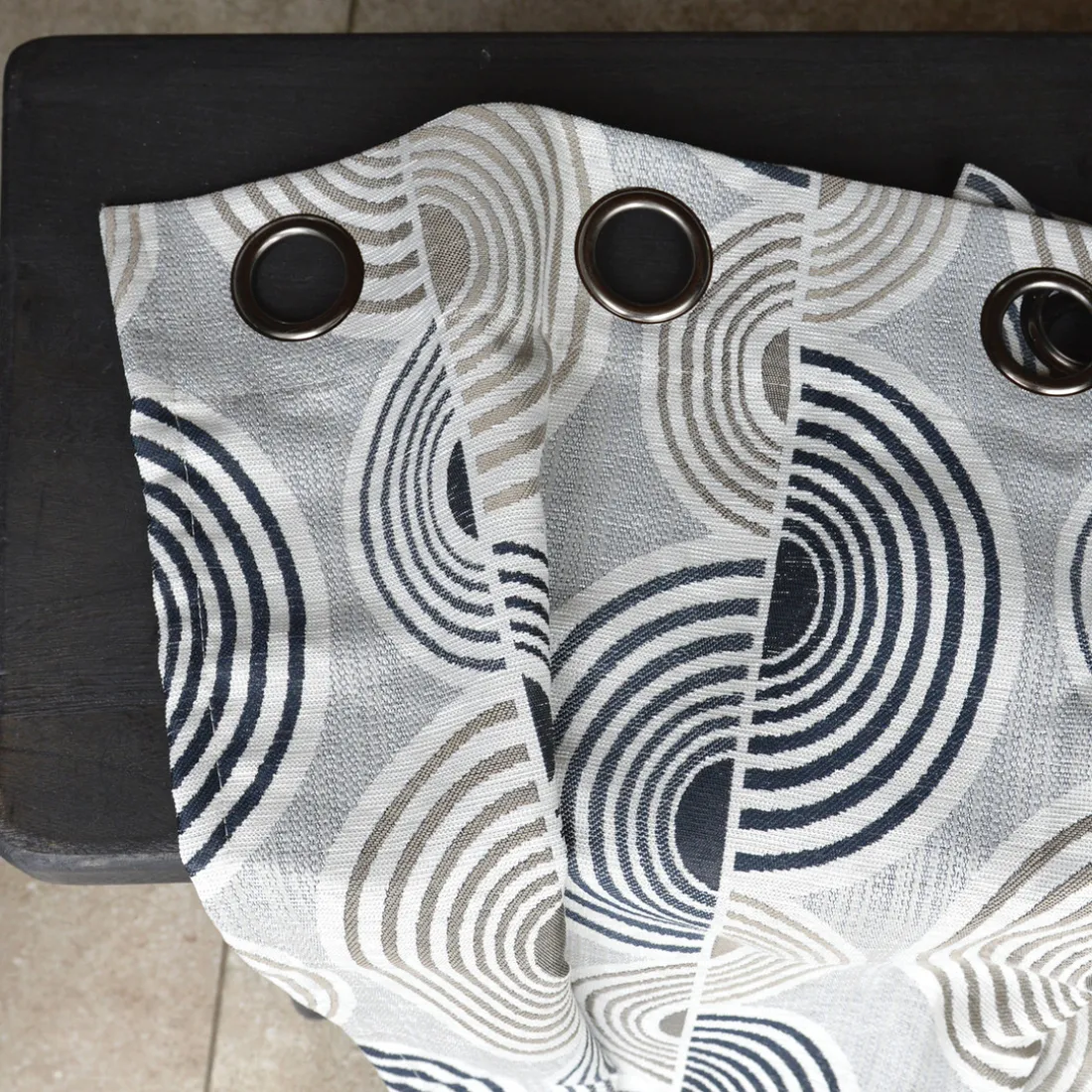 Rideau ameublement jacquard 140x260 OYA - noir