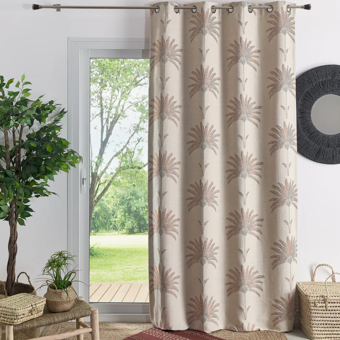 Rideau ameublement jacquard 140x260 ANTA - terracotta