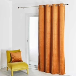 Rideau d'Ameublement Uni Cognac 135X260 cm VELOURS