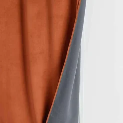 Rideau d'Ameublement Velours Double Polaire 135x280 cm VELVETA - Cognac