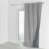 Rideau d'Ameublement Velours Double Polaire 135x280 cm VELVETA - Gris Perle