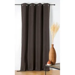 Rideau œillet occultant gris Savana